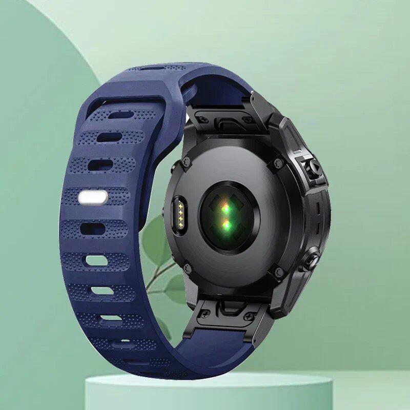 Compatible with Garmin Fenix 5/5X Plus/3/3HR, Epix 7X Solar, 6X/6 Pro, and Forerunner 935/945. 22mm and 26mm silicone brand quick-release smartwatch bands. Band Color: ; Ships from: Parallel Import