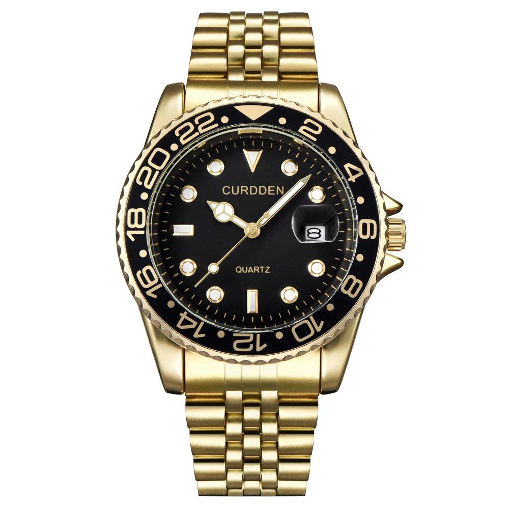 Men's Famous Brand Watch, Student Style, Fashionable, Stainless Steel Band, Casual, Calendar, Quartz Watch, Green, 2024; Customizable: Yes; Ships from: Parallel Import