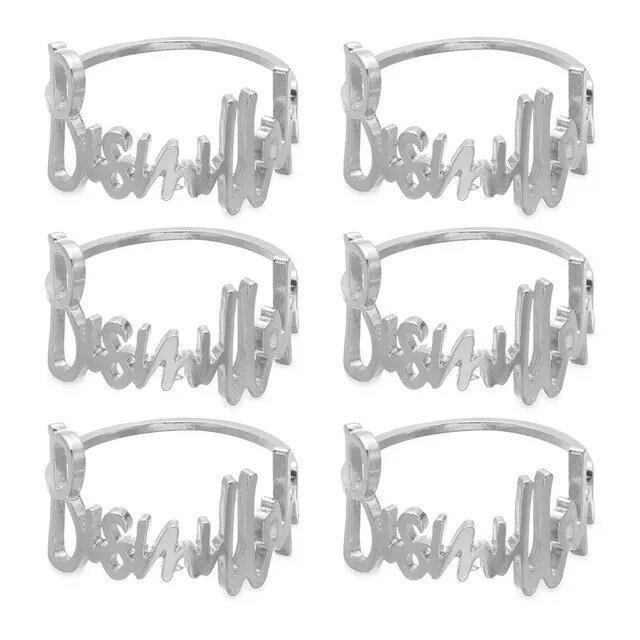1/6 Piece Bismillah Napkin Rings, Gold Alloy, Inscribed, Napkin Holder, Muslim, Islamic, Ramadan, Kareem, Party Decoration, Eid Mubarak, Gift, Parallel Import