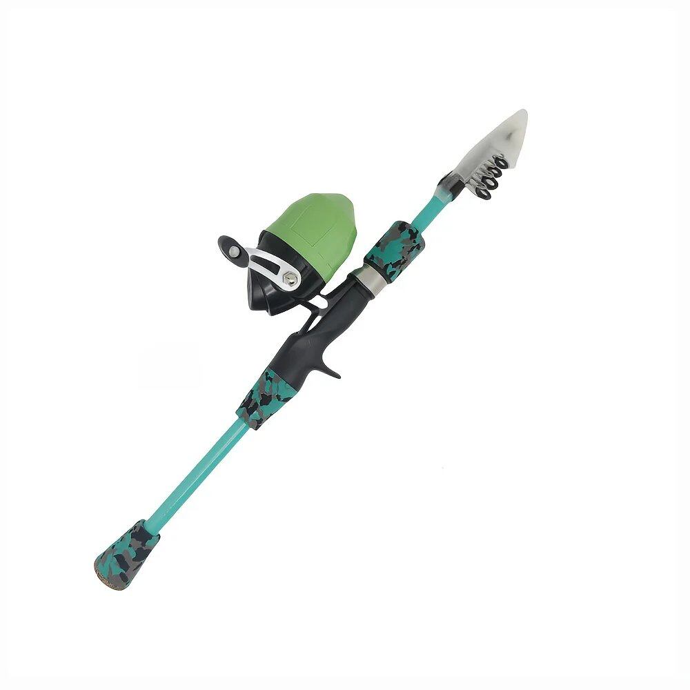 1.5m Portable Telescopic Camouflage Fishing Rod for Kids, Adjustable Rotation Casting Rod, Outdoor Fishing Tool; Ships from: Parallel Import