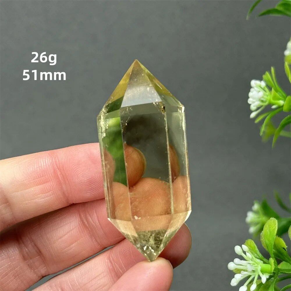 1個 天然シトリンオーラ六角両先端クリスタルワンド スピリチュアル瞑想ヒーリングストーン ホームデコレーション ガーデンフェスティバルアクセサリー カラー: 並行輸入品