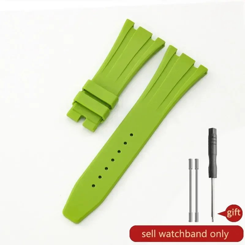 Seiko Waterproof Rubber Silicone Watch Strap for AP Royal Oak 15400/26331/15500, Orange, Green, and Blue, 27mm Watch Band, Size: 26mm; Band Color: Parallel Import
