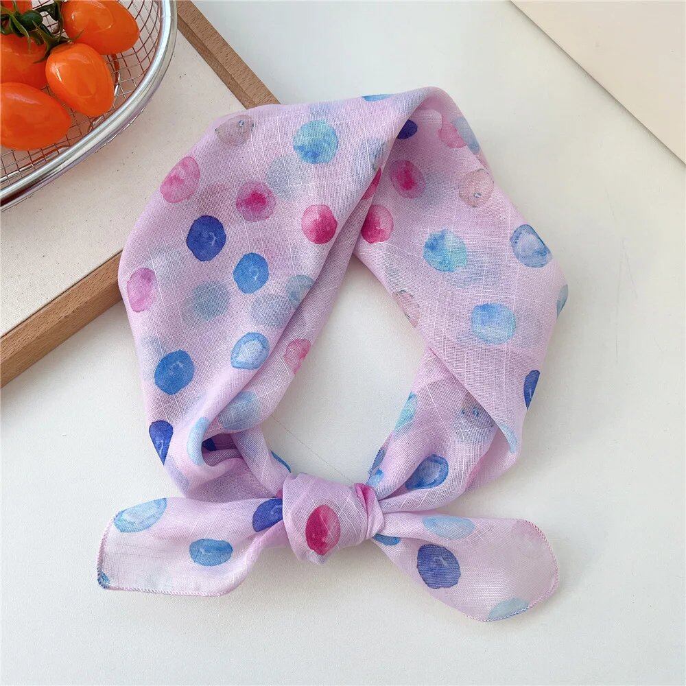 Women's Fashion Bandana Cotton Headscarf Small Hijab Floral Print Handkerchief Hair Scarf Headband Neck Scarf Size: One Size Fits Most; Parallel Import