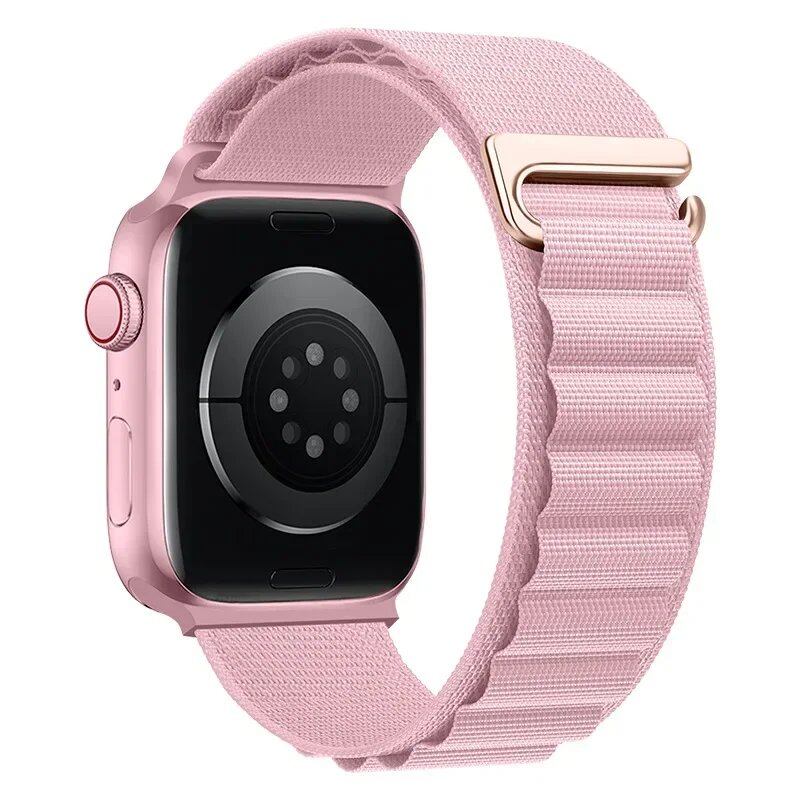 Apple Watch Ultra用アルパインループストラップ - 49mm 45mm 44mm 42mm 41mm 40mm対応 メタルCフックバンド(iwatch SE/シリーズ9/8/7/6/5/4/3互換) バンドカラー:mm 並行輸入品