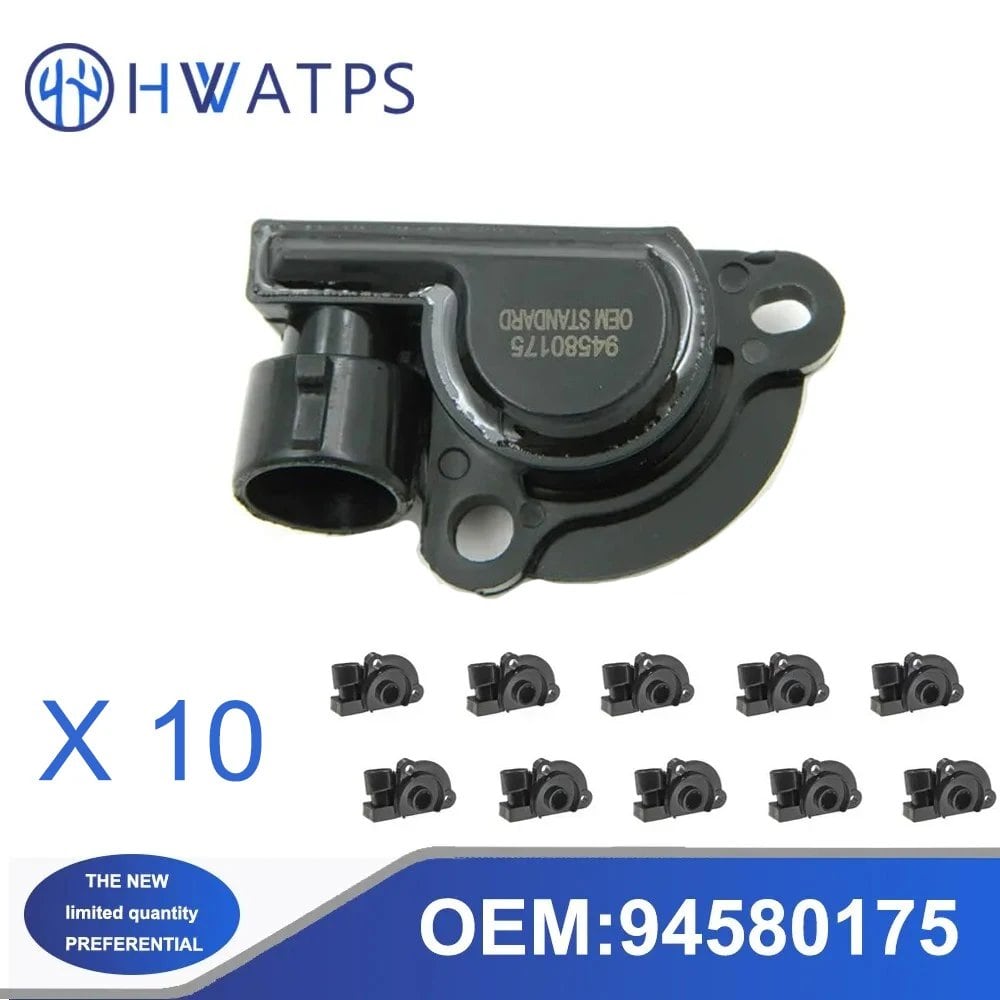 Set of 1, 5, or 10 Throttle Body Position Sensor Plugs for Chevrolet Aveo 1.6L, Daeu Lanos 1.6L, Nubira 2.0L, and Laganza 2.2L. Part Number: 94580175. Parallel Import.