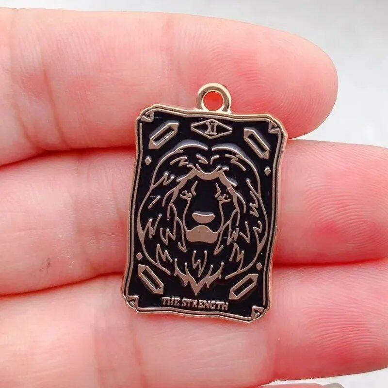 Set of 10 Tarot Card Charms, Magical Divination Craft Metal Charms Pendants for DIY Earrings, Bracelets, Jewelry Making, Handmade Crafts, Metal Color: Parallel Import