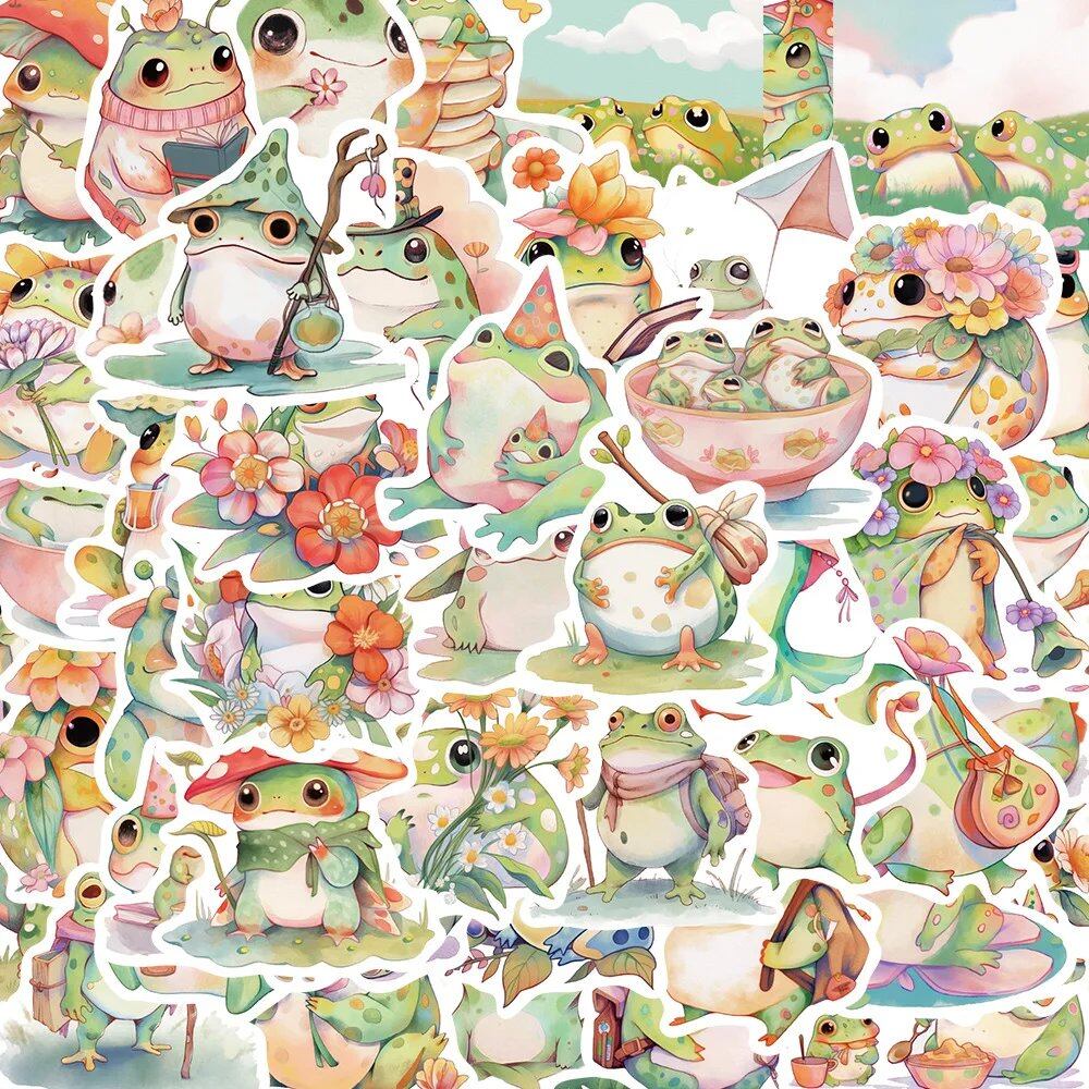 Pack of 10/30/50 Cute, Colorful, Funny Fat Frog Stickers for DIY Laptops, Suitcases, and Skateboards. Graffiti Decals. Great Gift for Kids. Color: 0. Parallel Import.