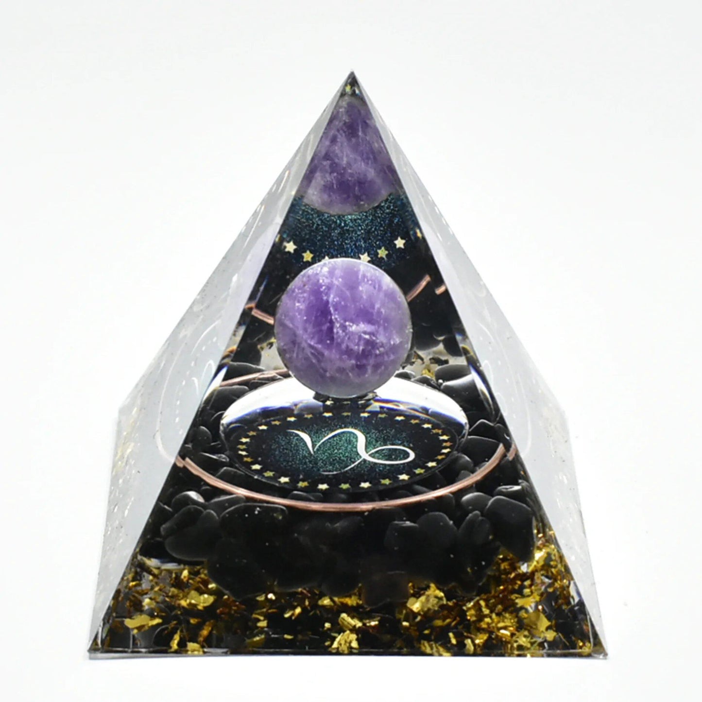 12 Zodiac Signs Orgonite Pyramid, 5cm, Horoscope Healing, Natural Quartz Crystal, Lucky Energy, Chakra, Reiki, Orgonite, Power Stone, Birthday Gift, Parallel Import