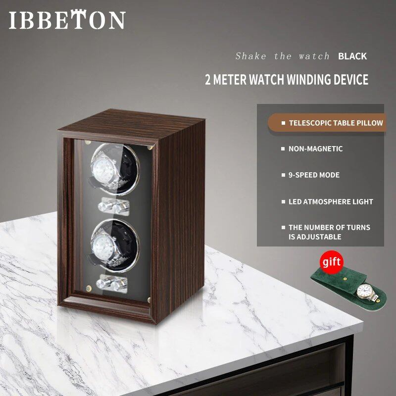 IBBETON Luxury Wooden Watch Winder, High-End 2, 4, or 6 Slot Automatic Watch Box with Mabuchi Silent Motor, Watch Storage Cabinet, Parallel Import
