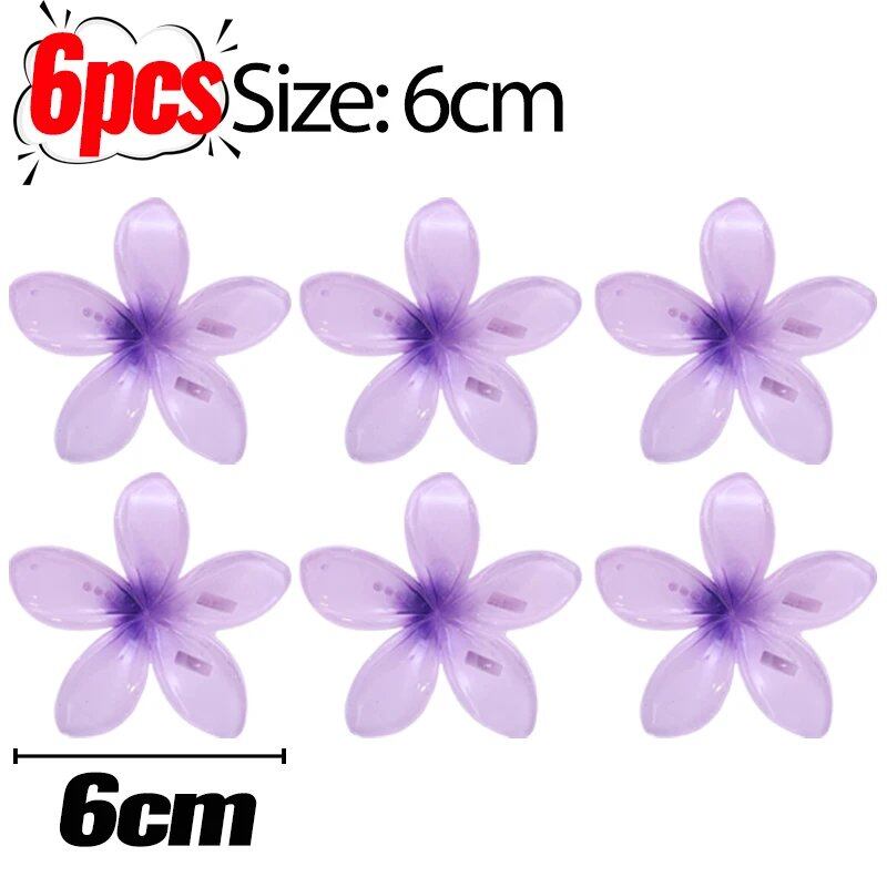 1/6 Hawaiian Gradient Flower Hair Clips for Women, Small, Stylish Head Accessories, Hairpins, Crab Barrettes, Parallel Import
