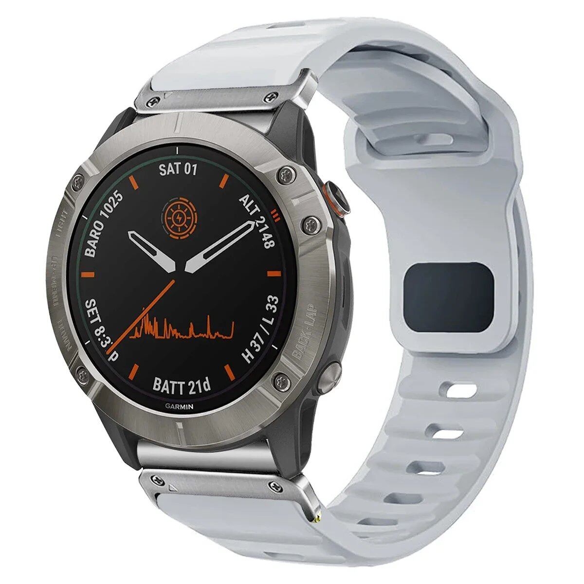 QuickFit Silicone Strap for Garmin Fenix 8, E, 7, 7X, 6X, Pro, 5X Plus, Epic, Pro Gen 2, 47mm, 51mm, Enduro 3, Gapless, 22mm, 26mm, Watch Band, Size: 2; Ships from: Parallel Import