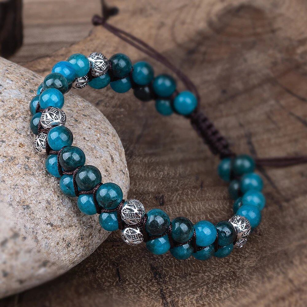 Handmade Lapis Lazuli Braided Friendship Bracelet, Spiritual Jewelry, 18cm Long; Metal Color: Parallel Import