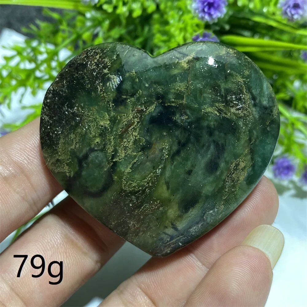 天然水晶 エメラルド原石 ハート型 パームストーン スピリチュアル 瞑想 ヒーリング クリスタル インテリア 並行輸入品