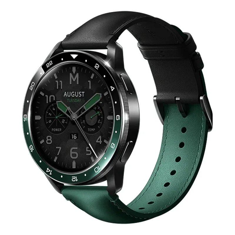 22mm Universal Calf Leather Strap Band Accessory for Xiaomi Watch S3, S1 Pro/S1, MI Color 2, and S1 Active. Band Color: Parallel Import
