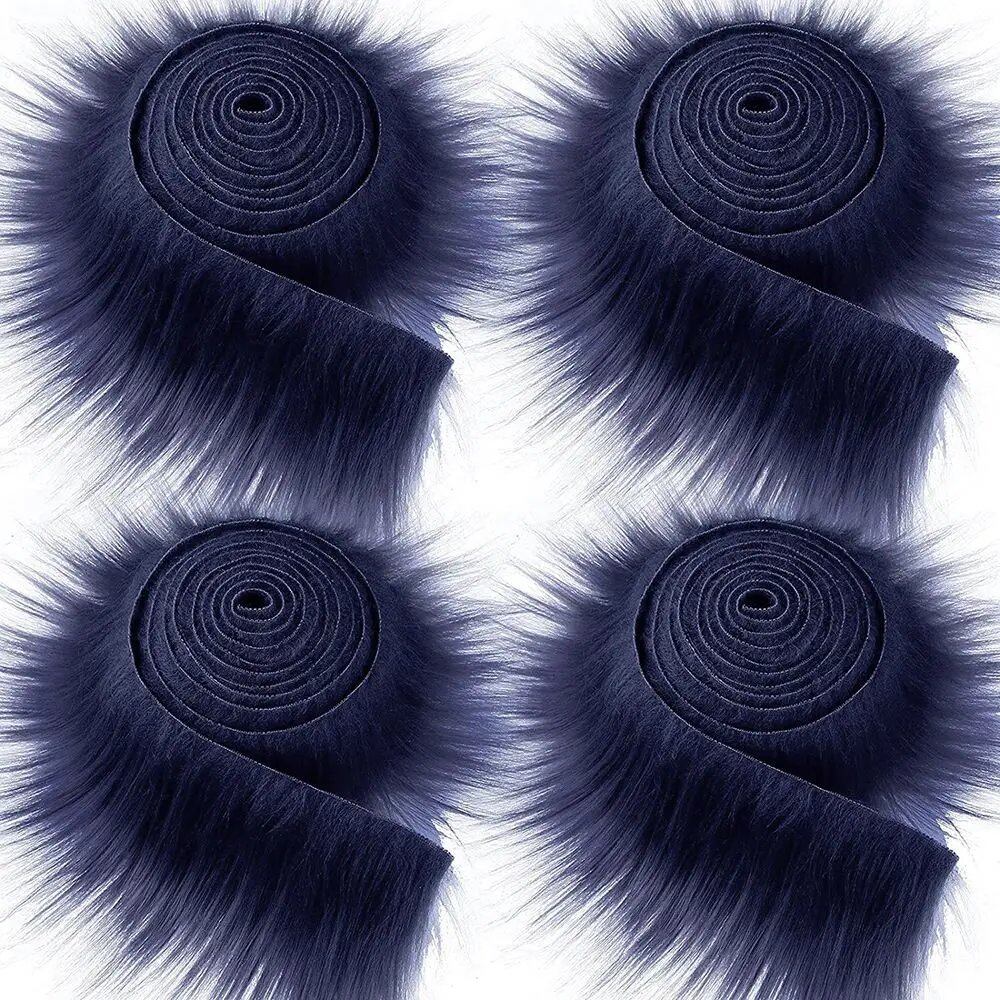 1.5 Meter Faux Fur Ribbon Tape for DIY Sewing, Fluffy Trim, Decorative Fabric, Home Decor, Sewing, Costumes, Striped Plush Fur, Parallel Import