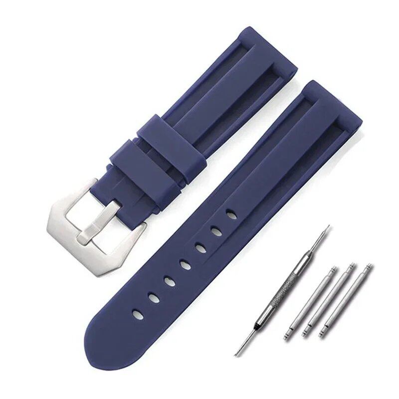 Silicone watch band compatible with Panerai, 20mm, 22mm, 24mm, 26mm, sports replacement strap, compatible with Omega, men's and women's rubber bracelet, band color: mm, parallel import