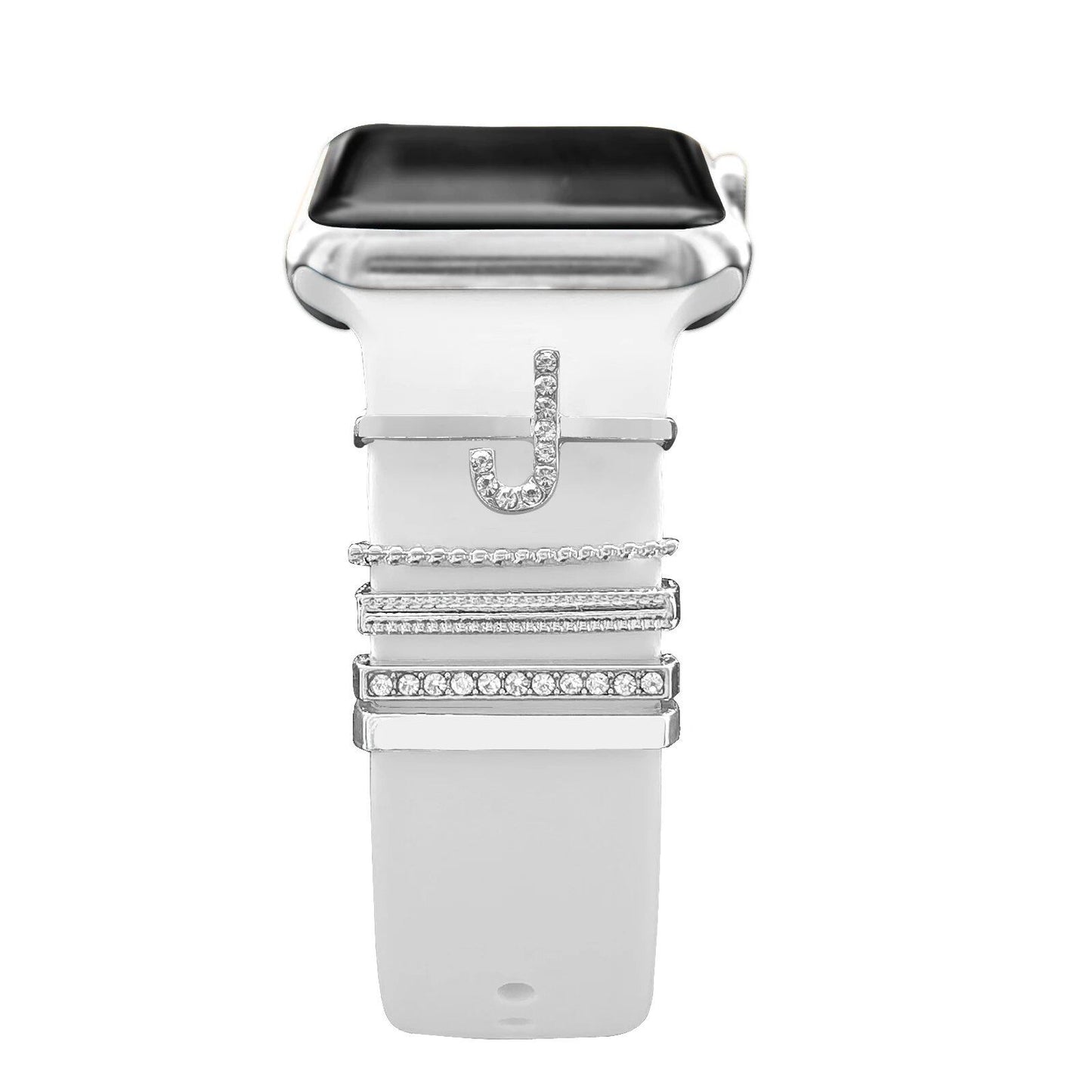 Diamond Jewelry-Embossed Band for Apple Watch Ultra 2, 9, 8, and 7, Compatible with Samsung and Huawei, 20/22mm Bracelet Strap, Band Color: ; Ships from: Parallel Import