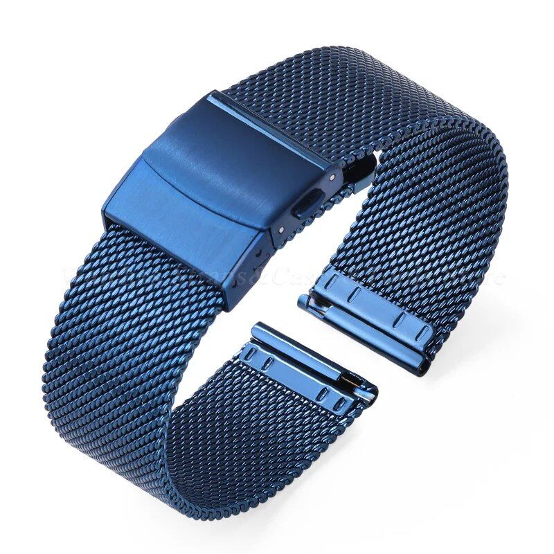 Universal Quick Release Watch Band, Stainless Steel, 0.6mm Milanese Strap, 12/14/16/18mm, 20mm, 22mm, 24mm, for Omega DW Straps, Band Color: mm, Parallel Import