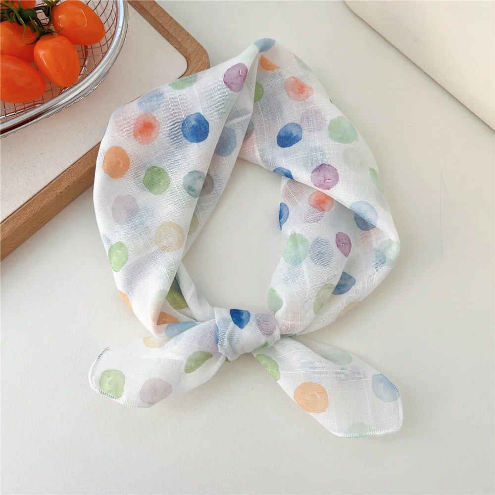 Women's Fashion Bandana Cotton Headscarf Small Hijab Floral Print Handkerchief Hair Scarf Headband Neck Scarf Size: One Size Fits Most; Parallel Import