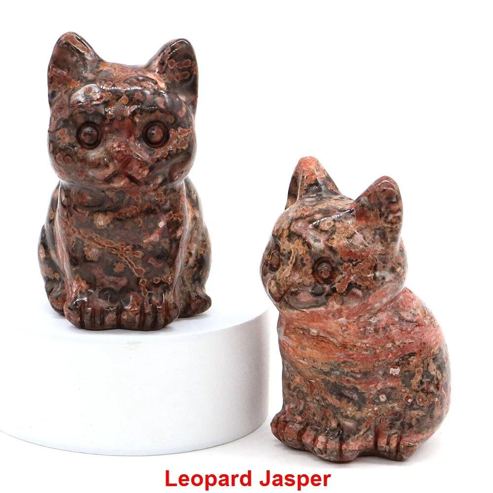 1.8-inch Natural Stone Cat Figurine, Handmade Animal Sculpture, Healing Crystal Amethyst, Craft, Chakra Meditation, Home Decor, Gift, Size: 1 Piece; Parallel Import