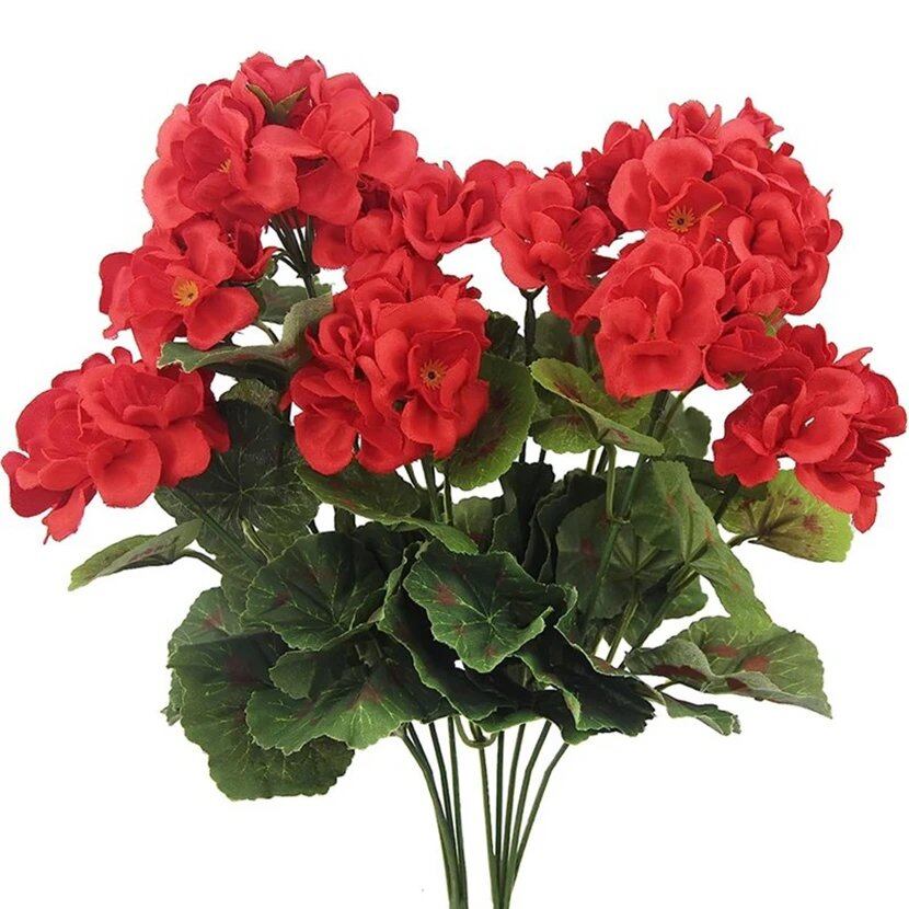 1/5-Piece Artificial Silk Begonia Flower Plants for Outdoor Garden Arches, UV Protection, Wedding, Bridal, Home Bonsai, Christmas Party, DIY Gift, Size: Parallel Import