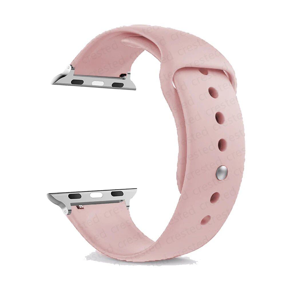 Silicone Sport Band for Apple Watch, 45mm, 44mm, 42mm, 49mm, 40mm, and 41mm, Compatible with iWatch Series 9/8/7/6/5/4/3/SE/Ultra 2, Band Color: mm; Ships from: Parallel Import
