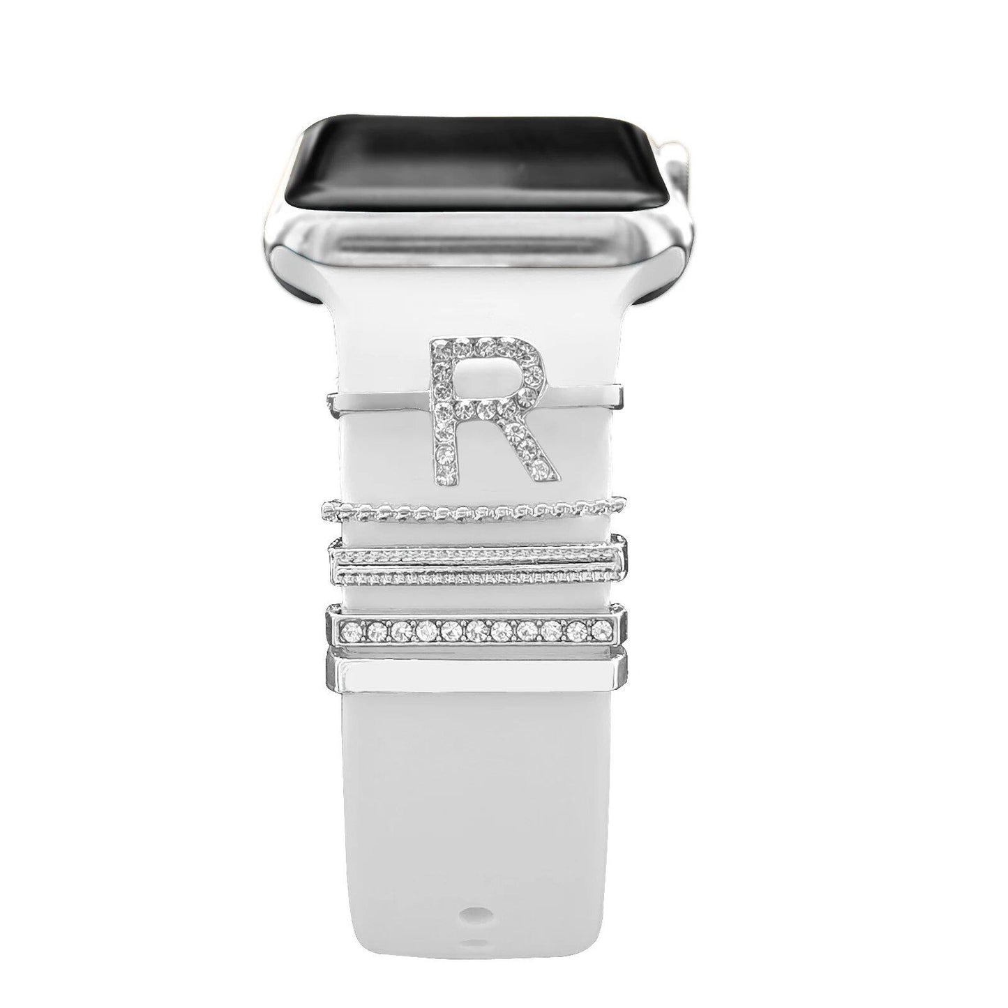 Diamond Jewelry-Embossed Band for Apple Watch Ultra 2, 9, 8, and 7, Compatible with Samsung and Huawei, 20/22mm Bracelet Strap, Band Color: ; Ships from: Parallel Import