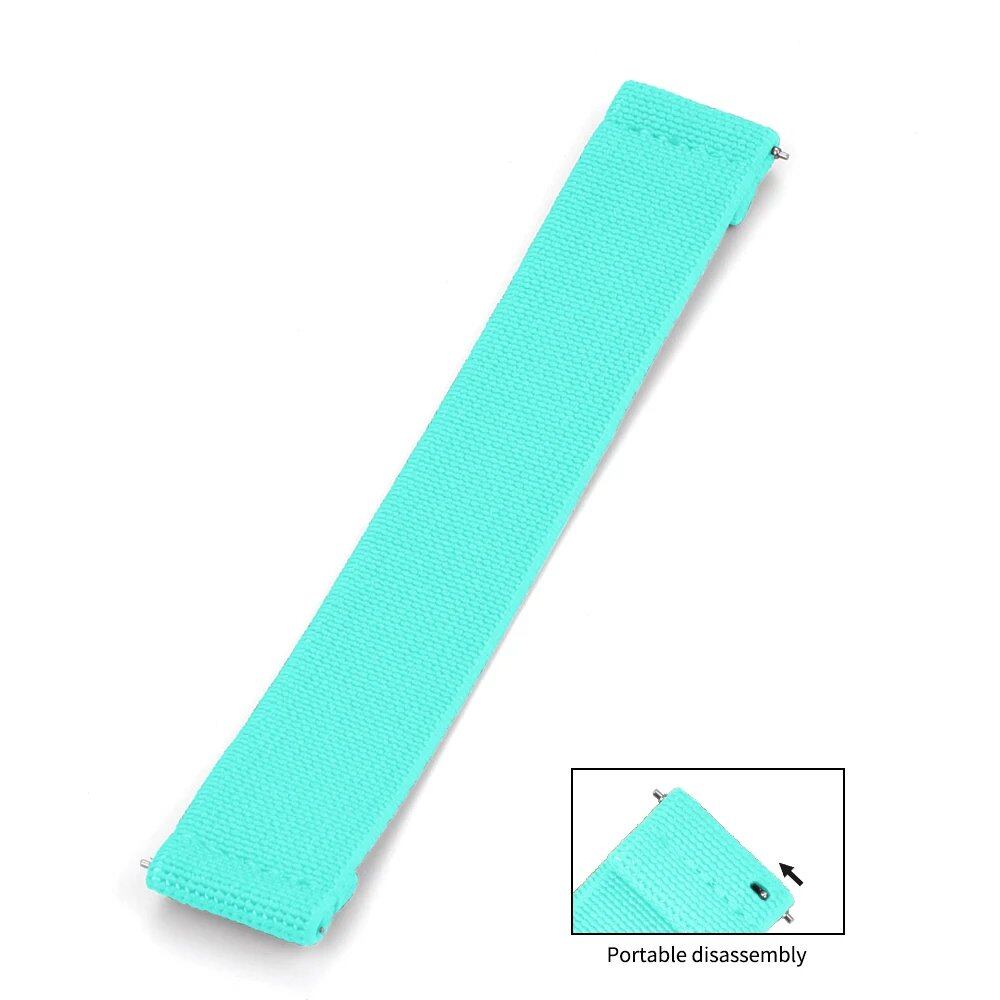 13cm Pale Blue Premium Grade Hook and Loop Adhesive Watch Band, 18/19/20/21/22mm Nylon Replacement Watch Strap, Band Color: mm, Parallel Import