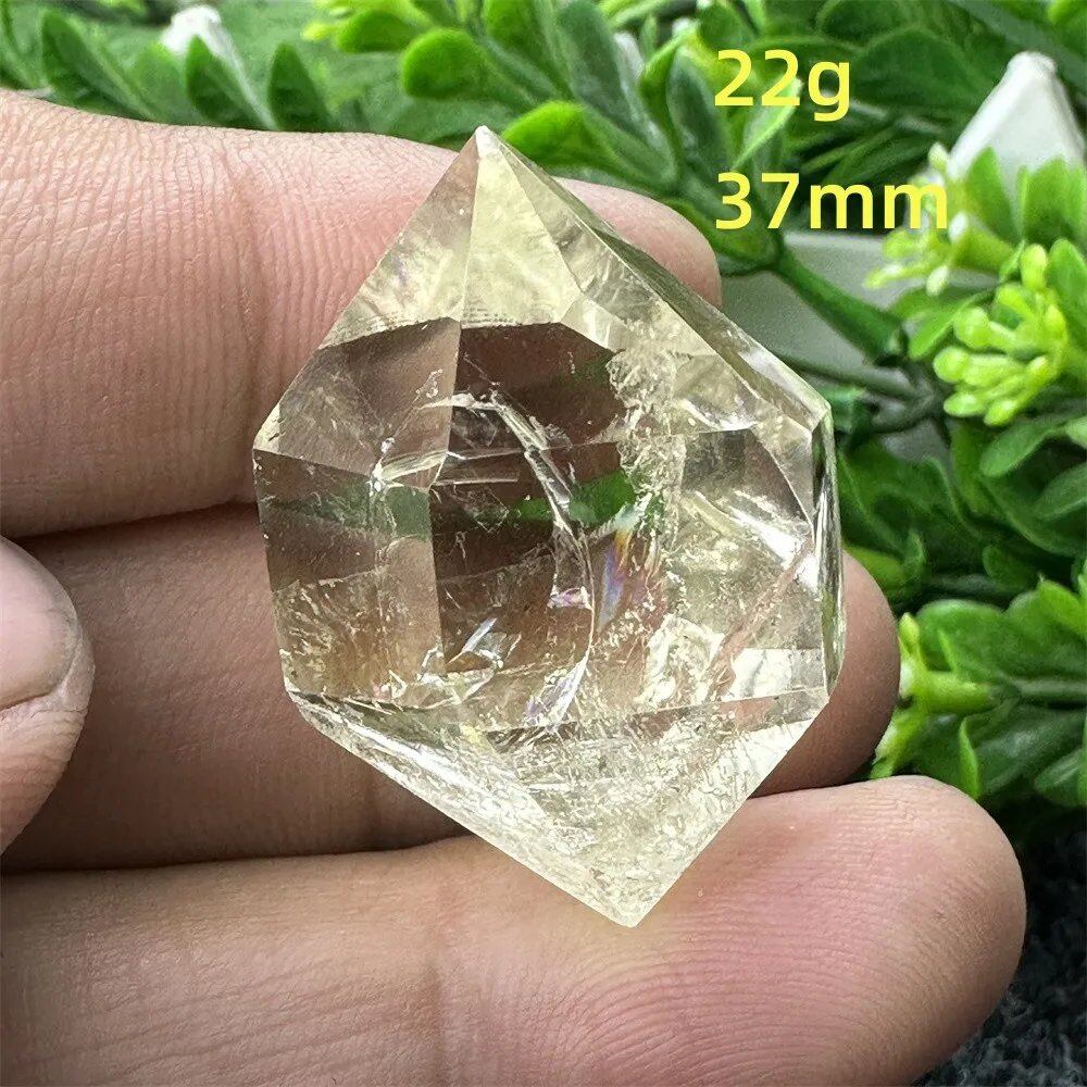 1個 天然シトリンオーラ六角両先端クリスタルワンド スピリチュアル瞑想ヒーリングストーン ホームデコレーション ガーデンフェスティバルアクセサリー カラー: 並行輸入品
