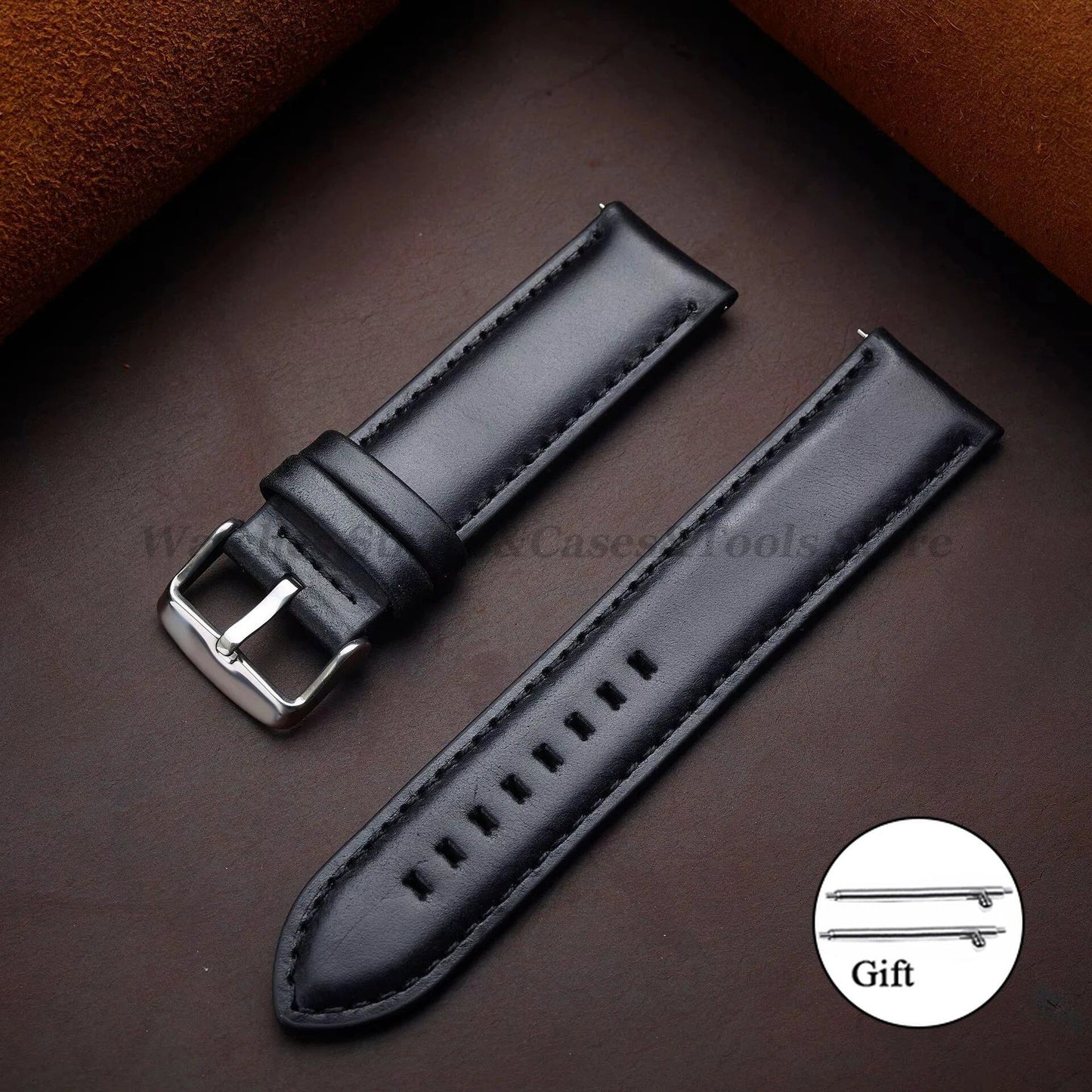 Genuine Leather Watch Band, Vintage Style, 18mm, 20mm, 22mm, 24mm, 26mm, DW Compatible, Quick Release, Universal Wristband, Band Color: mm, Parallel Import
