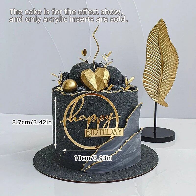 Set of 1, 3, or 5 Acrylic Birthday Queen Gold Cake Topper for Happy Birthday Party Side Cake Decorations. Size: Parallel Import.
