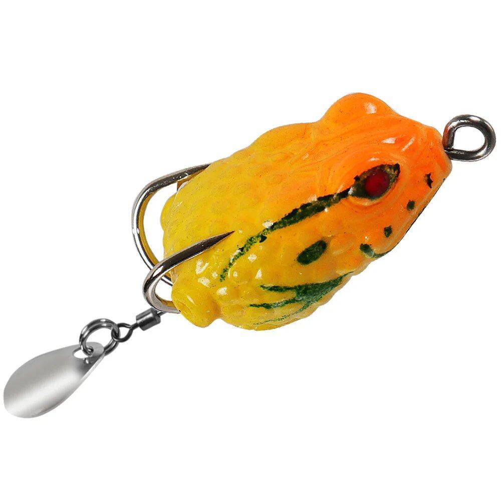 Pack of 5 Mini Frog Soft Baits, 25mm, 3g, Double Hide Hooks, Fishing Lures, Bionic Sequin Frog Baits, Artificial, Realistic Thunder Frog Lures, Size: Parallel Import