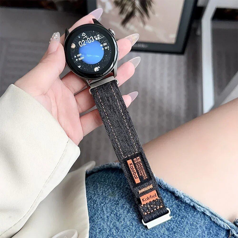 18mm, 20mm, and 22mm Denim Slim Bands for Huawei Watch 4/4Pro/GT 4 (41mm/46mm)
Women's Loop Strap Bracelet for Samsung Galaxy 6/5/4 (44mm/40mm) Band Color: Parallel Import