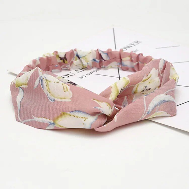 Women's Summer Bohemian Print Headband, Retro Cross Turban, Bandage Bandana, Hair Accessory, Head Wrap, Parallel Import