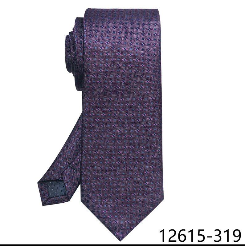 Classic Gray Check 8cm Silk Tie for Men, Perfect for Suits, Weddings, Business, Work, Birthdays, and More. Parallel Import.