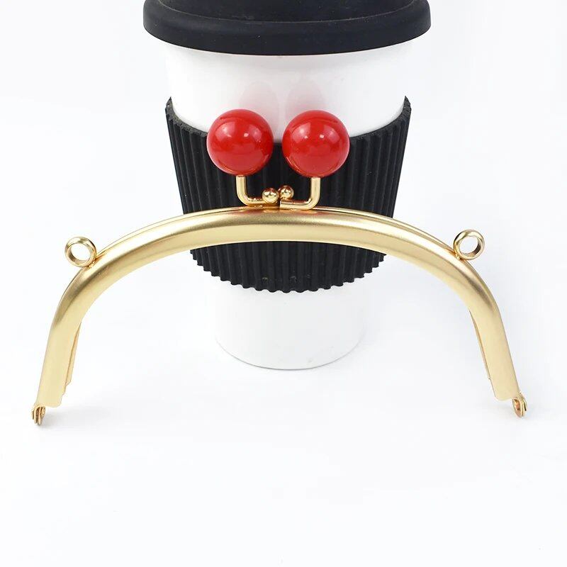 Set of 1/2/5 16.5cm New Metal Bag Handles, Candy Head, Women's Bag Frame, Kiss Clasp, DIY Handbag Accessories with Screw Holes, Size: Parallel Import