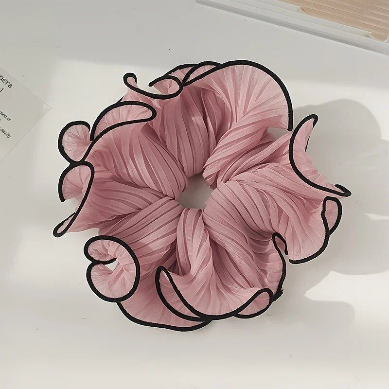1/4 Sheet New Korean Retro Foldable Chiffon Oversized Scrunchie Hairband for Women, Cute, Stylish, and Bold Hair Accessories, Parallel Import