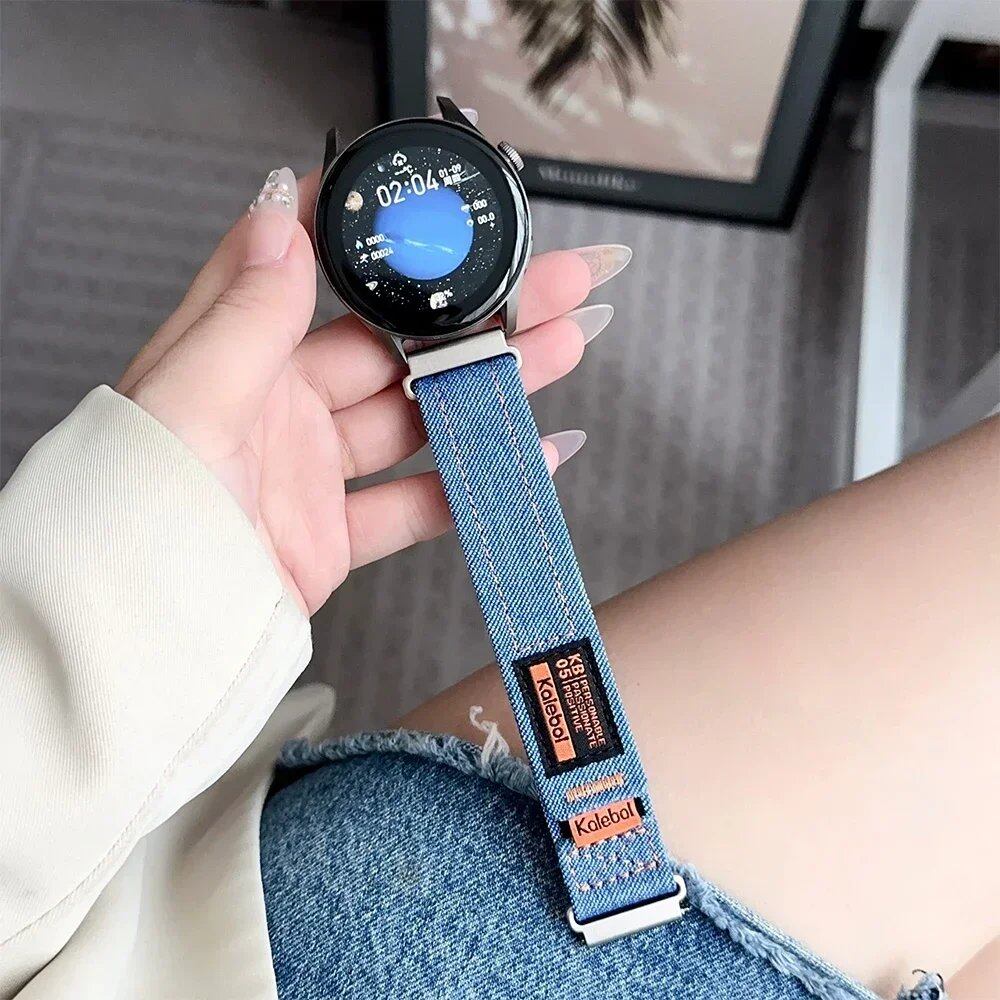 18mm, 20mm, and 22mm Denim Slim Bands for Huawei Watch 4/4Pro/GT 4 (41mm/46mm)
Women's Loop Strap Bracelet for Samsung Galaxy 6/5/4 (44mm/40mm) Band Color: Parallel Import