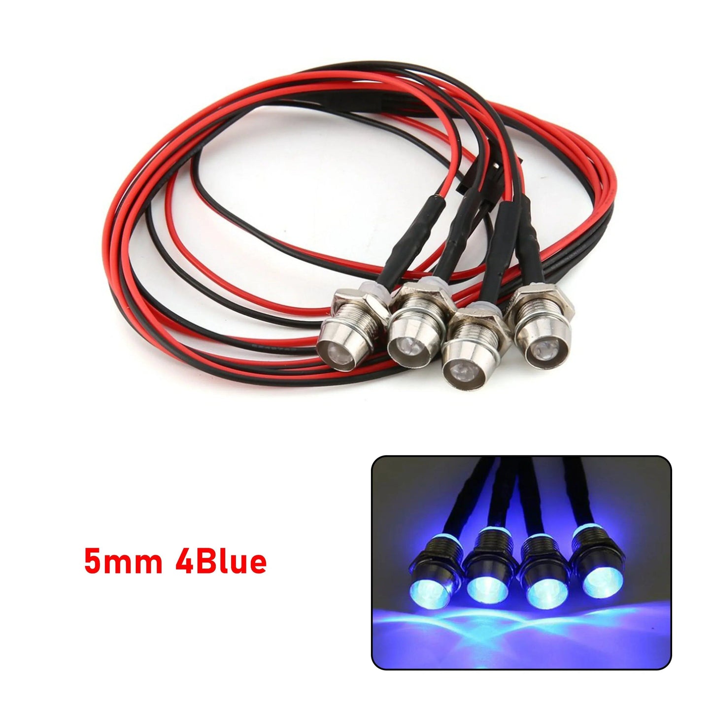 1/10, 1/8, 1/12 Scale RC LED Light Kit with Headlights and Taillights - Compatible with Traxxas, HSP, HPI, MN99, MN90, and WLtoys RC Cars, Trucks, Crawlers, and Drift Cars. Color: Parallel Import