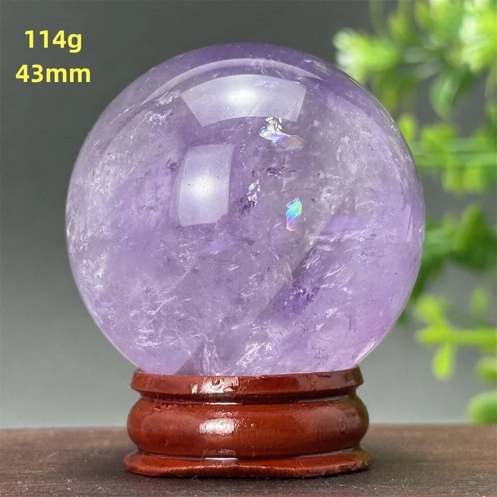 天然アメジスト ボール 水晶玉 ホームオフィスデコレーション エネルギー ウィッカ レイキ スピリチュアル 瞑想 魔術 占い カラー: 並行輸入品