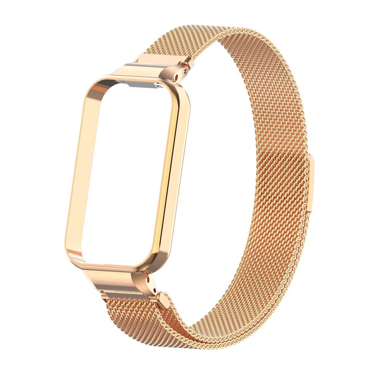 ミラネーゼループストラップ for Xiaomi Smart Band 9/8/Active ステンレススチールバンド 金属ケースブレスレット Redmi Band 3/2対応 コレア バンドカラー: 並行輸入品
