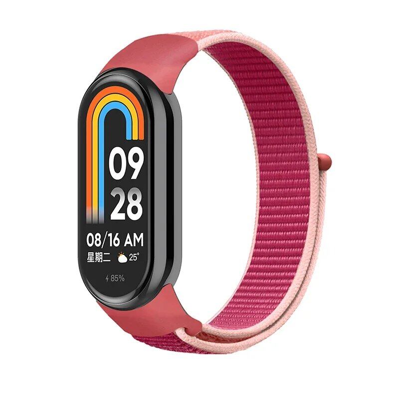 Xiaomi Mi Band 9/8/7/6/5/4/3 対応 ナイロンループストラップ NFCスマートウォッチ用交換バンド スポーツリストバンド サイズ:Mi Band 並行輸入品