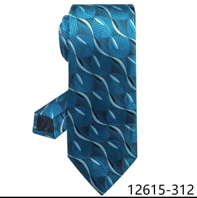 Classic Gray Check 8cm Silk Tie for Men, Perfect for Suits, Weddings, Business, Work, Birthdays, and More. Parallel Import.