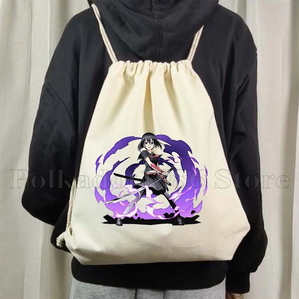 クラシック カートゥーン アニメ ガール アカメが斬る! エスデス キャラクター 漫画アート キャンバス ドローストリングバッグ サッカー リュック サックパック ストリングバッグ カラー:;発送元: 並行輸入品