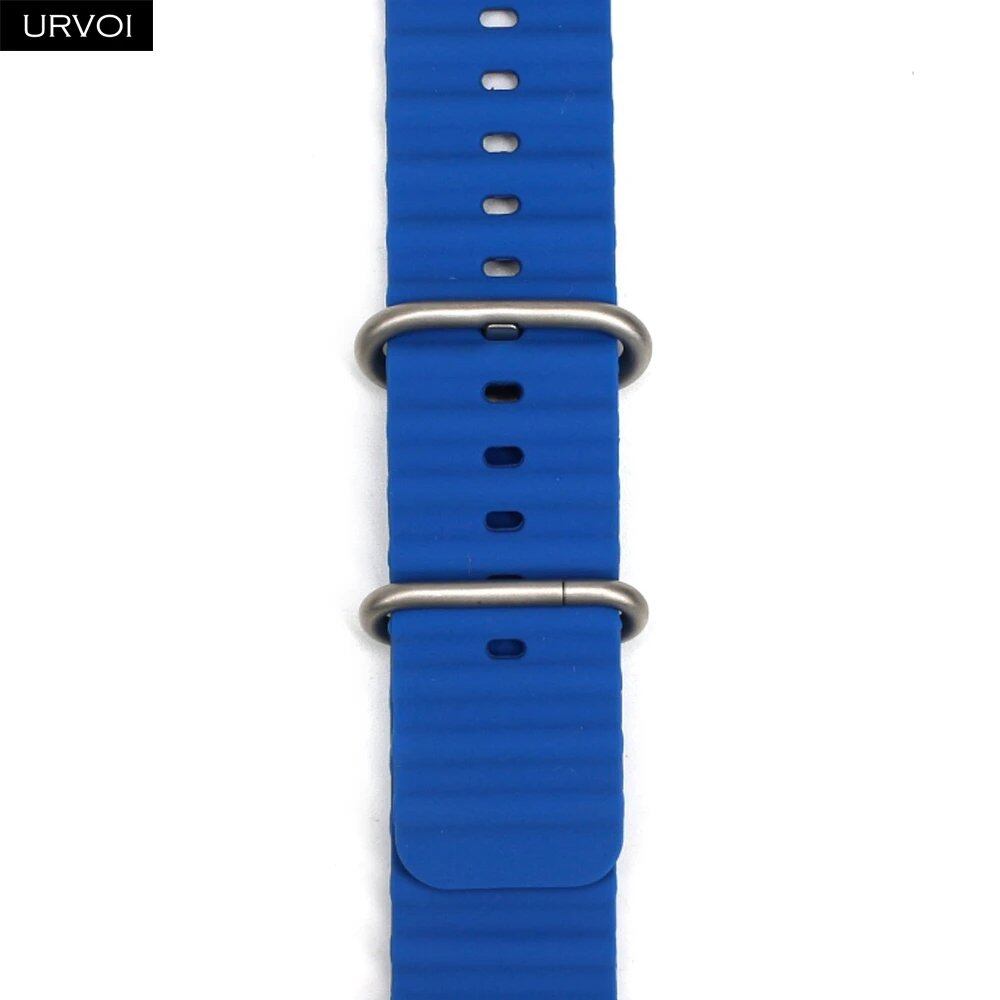 URVOI アップルウォッチ Ultra 2 対応 バンド シリーズ 10/9/8/7/6/SE/5/4/3/2/1 用 シリコーンストラップ iWatch スポーツ オーシャンバンド 42mm/44mm/45mm/46mm/49mm サイズ:Apple Watch対応;バンドカラー:;バンド幅:42mm 44mm 45mm 49mm 並行輸入品
