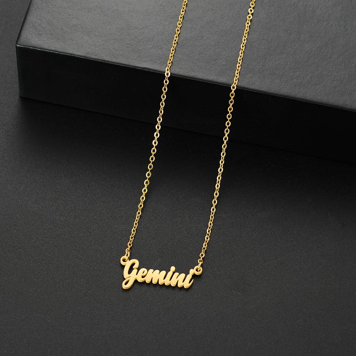 Silver-colored stainless steel star and constellation chain necklace for women, constellation pendant, birthday gift, 45cm long; metal color, parallel import