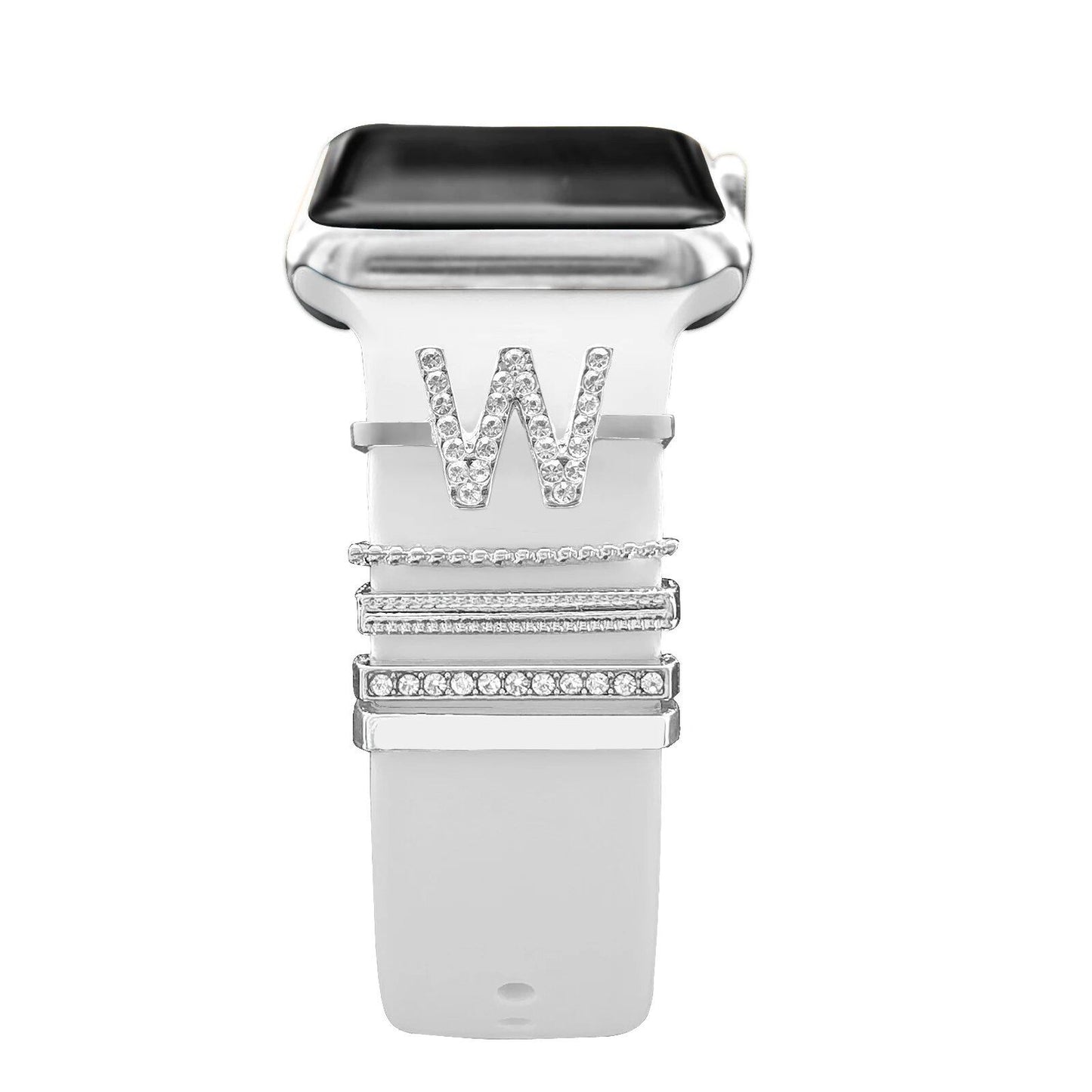 Diamond Jewelry-Embossed Band for Apple Watch Ultra 2, 9, 8, and 7, Compatible with Samsung and Huawei, 20/22mm Bracelet Strap, Band Color: ; Ships from: Parallel Import
