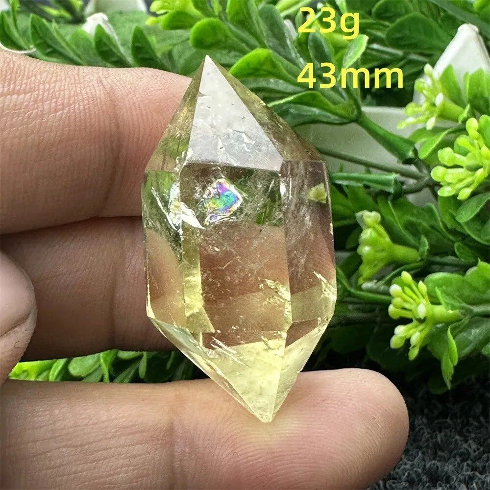 1個 天然シトリンオーラ六角両先端クリスタルワンド スピリチュアル瞑想ヒーリングストーン ホームデコレーション ガーデンフェスティバルアクセサリー カラー: 並行輸入品