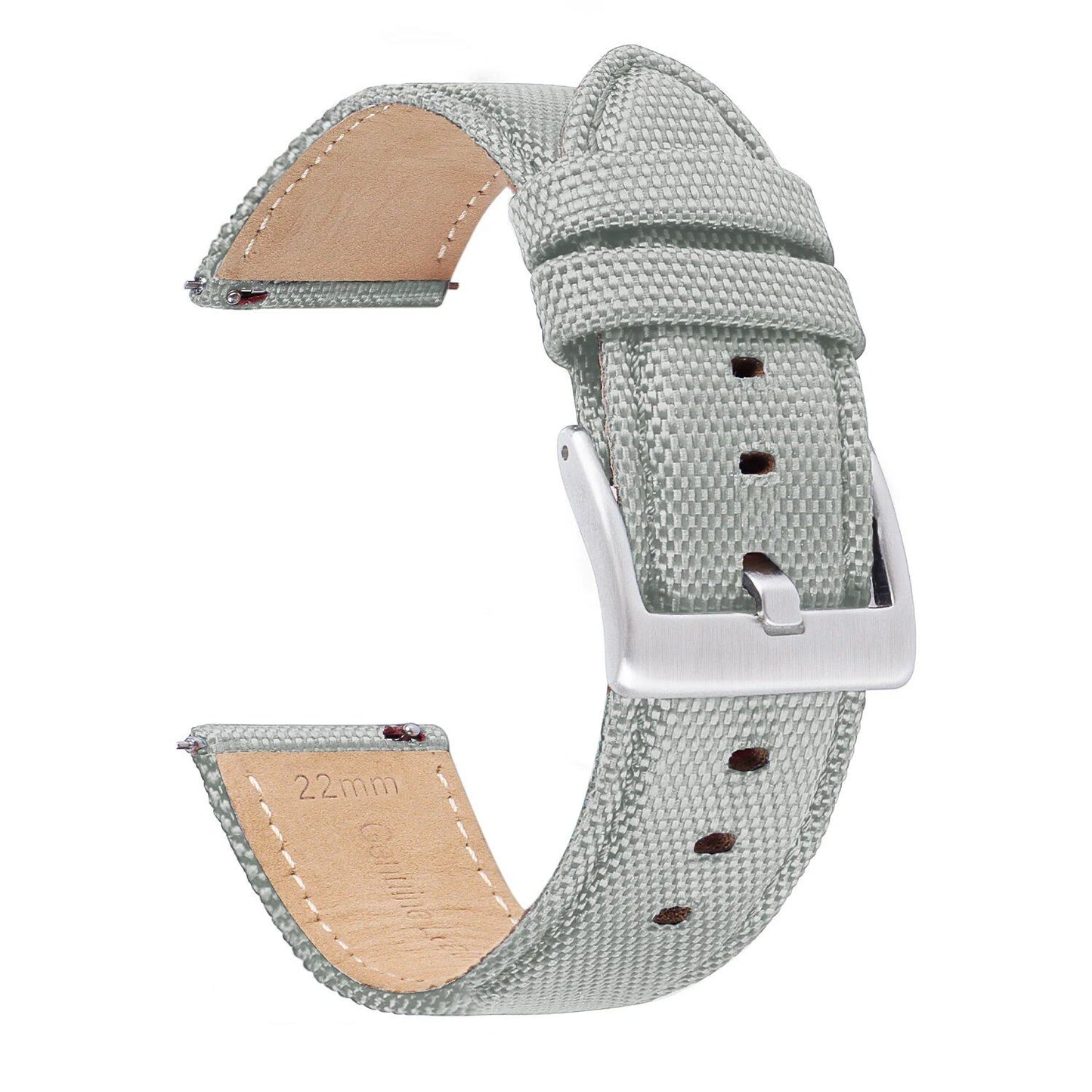 "20/22mm Nylon Canvas Leather Strap for Swatch Samsung Galaxy Watch4, Quick Release, 7 Colors, Men's and Women's Sports Watch Band" Band Color: mm, Parallel Import