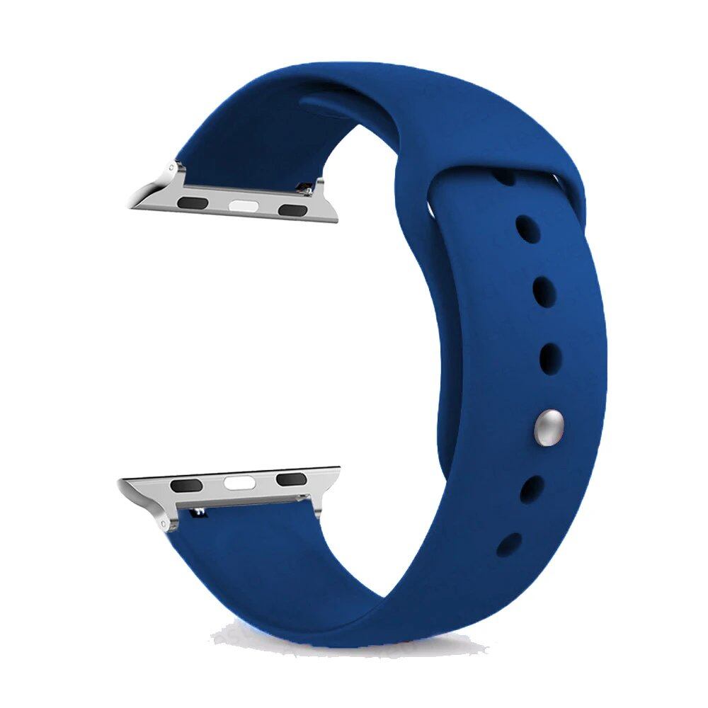 Silicone Sport Band for Apple Watch, 45mm, 44mm, 42mm, 49mm, 40mm, and 41mm, Compatible with iWatch Series 9/8/7/6/5/4/3/SE/Ultra 2, Band Color: mm; Ships from: Parallel Import